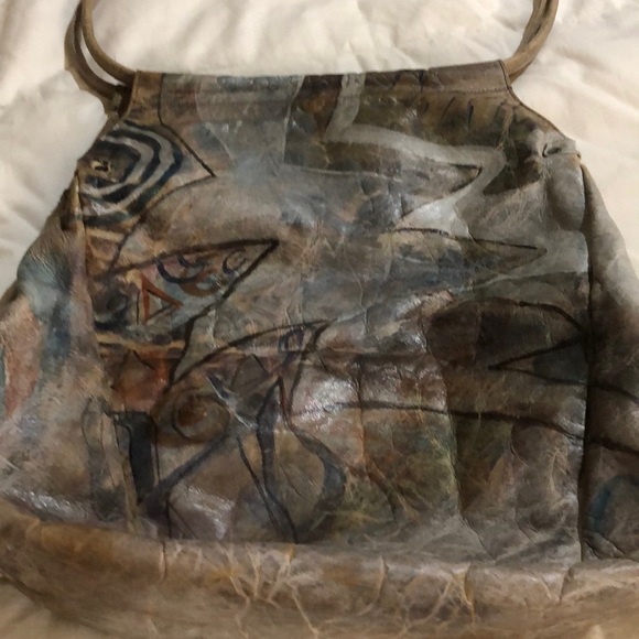 Jane Yoo Vintage leather hand painted bag - Picture 3 of 5